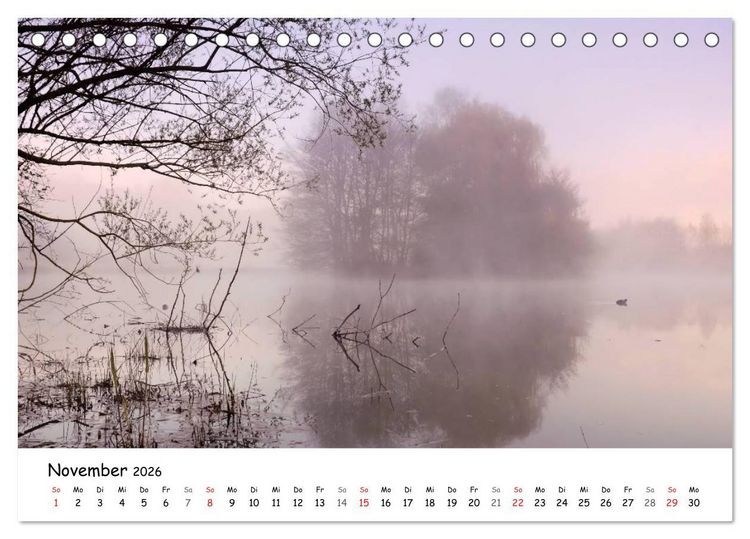 Produktbild: Morgendliche Stimmungen in Nordhessen (Tischkalender 2026 DIN A5 quer), CALVENDO Monatskalender