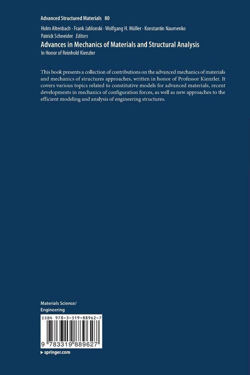 Produktbild: Advances in Mechanics of Materials and Structural Analysis