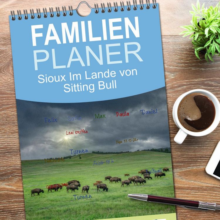 Produktbild: Familienplaner 2026 - Sioux Im Lande von Sitting Bull mit 5 Spalten (Wandkalender, 21 x 45 cm) CALVENDO