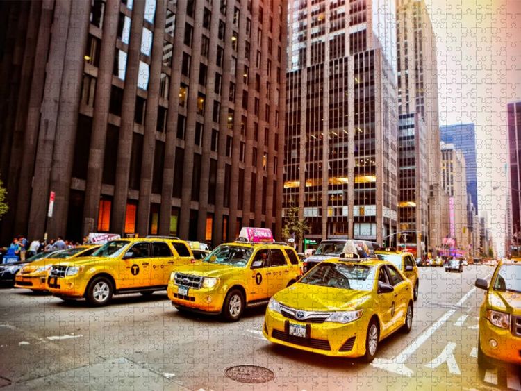 Produktbild: CALVENDO Puzzle Ein Motiv aus dem Kalender New York - nur im Taxi | 1000 Teile Lege-Gr&ouml;&szlig;e 64x48cm Foto-Puzzle f&uuml;r gl&uuml;ckliche Stunden