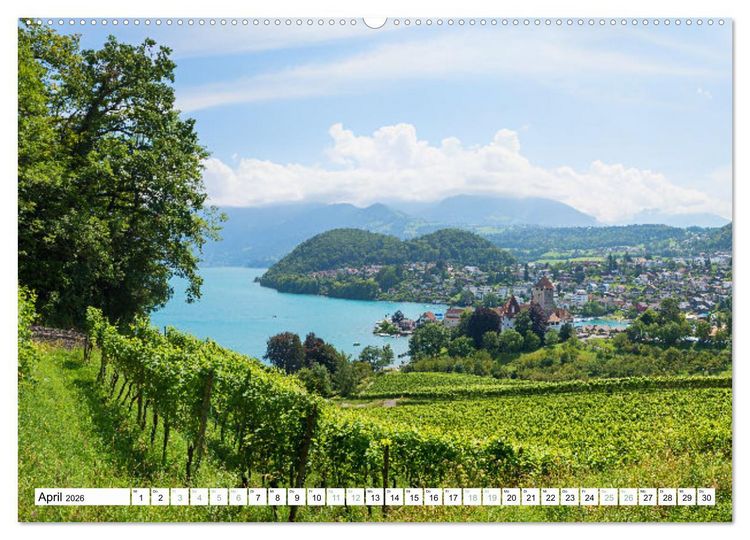 Produktbild: Faszination Berner Oberland - Thuner- und Brienzersee (hochwertiger Premium Wandkalender 2026 DIN A2 quer), Kunstdruck in Hochglanz