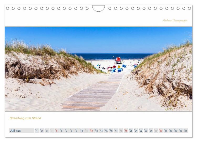 Produktbild: PANORAMA - Ostfriesische Inseln (Wandkalender 2026 DIN A4 quer), CALVENDO Monatskalender