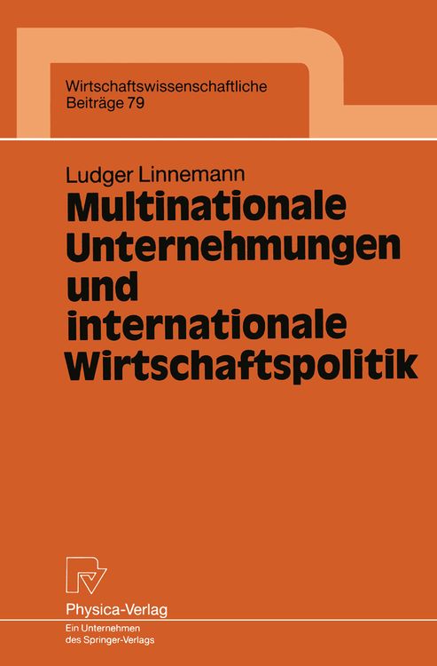 Produktbild: Multinationale Unternehmungen und internationale Wirtschaftspolitik