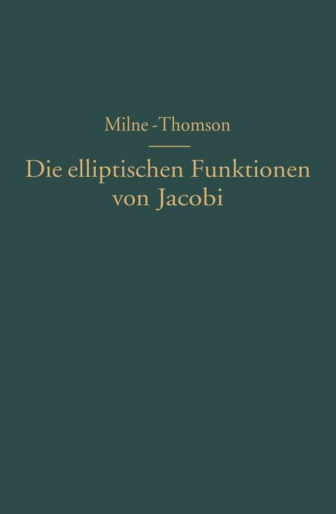 Produktbild: Die elliptischen Funktionen von Jacobi