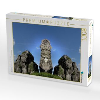 Produktbild: CALVENDO Puzzle Die Externsteine - W&auml;chter aus einer anderen Zeit | 1000 Teile Lege-Gr&ouml;&szlig;e 64x48cm Foto-Puzzle f&uuml;r gl&uuml;ckliche Stunden