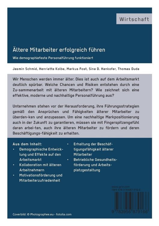 Produktbild: &Auml;ltere Mitarbeiter erfolgreich f&uuml;hren. Wie demopraphiefeste Personalf&uuml;hrung funktioniert