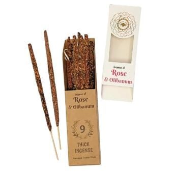Produktbild: R&auml;ucherst&auml;bchen Green Tree Rose & Olibanum Botanical Incense, 9 dicke St&auml;bchen