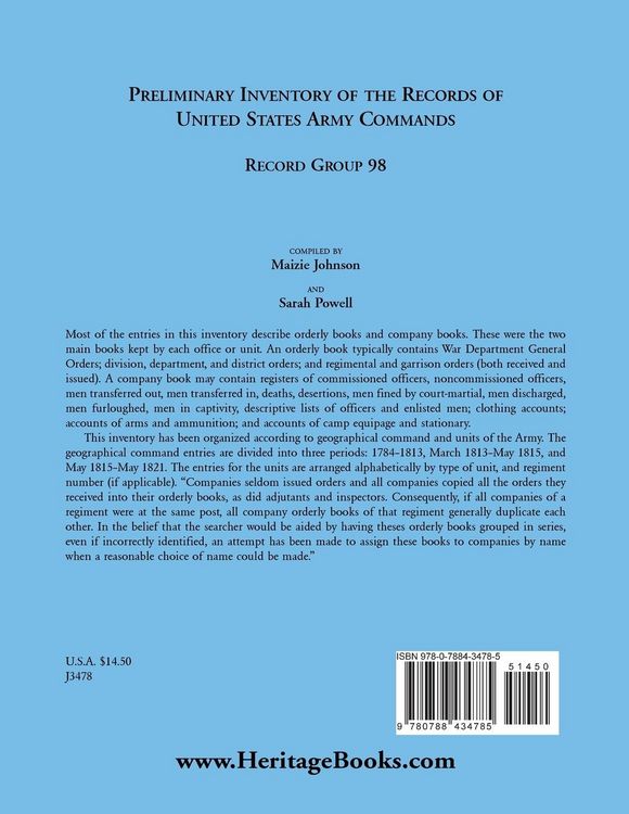 Produktbild: Preliminary Inventory of the Records of United States Army Commands