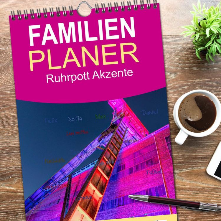 Produktbild: Familienplaner 2026 - Ruhrpott Akzente mit 5 Spalten (Wandkalender, 21 x 45 cm) CALVENDO