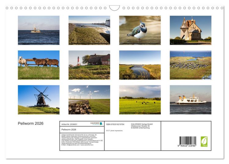 Produktbild: Pellworm 2026 (Wandkalender 2026 DIN A3 quer), CALVENDO Monatskalender