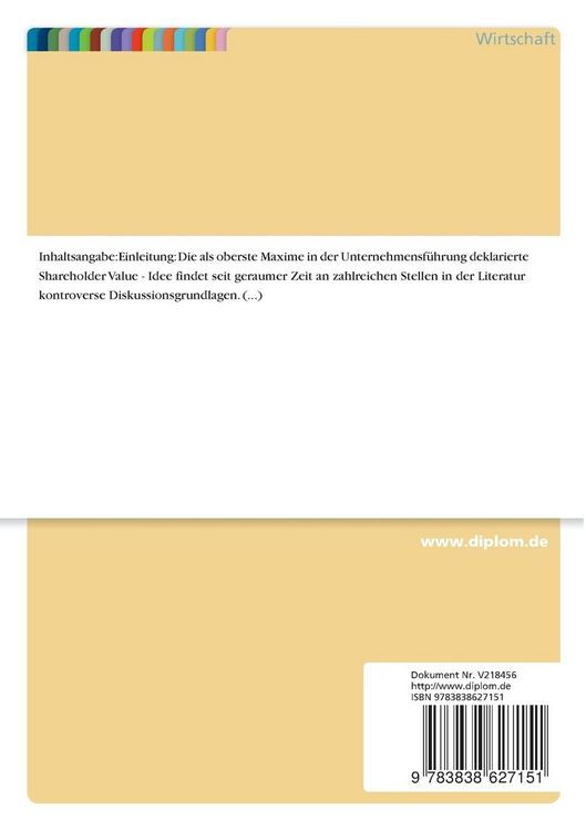 Produktbild: Shareholder Value und Praxis der Rechnungslegung