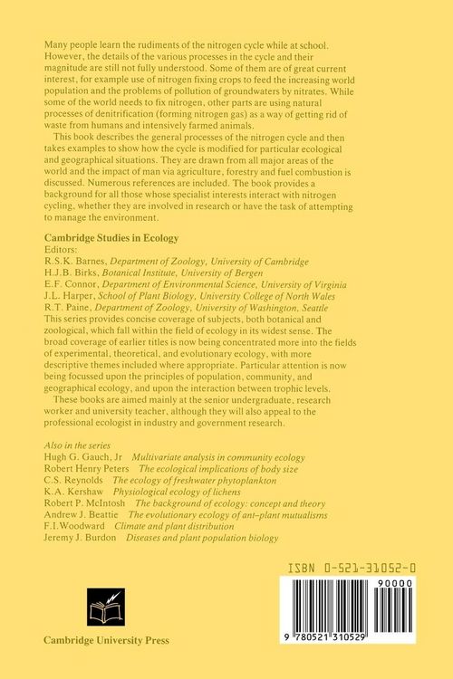 Produktbild: The Ecology of the Nitrogen Cycle