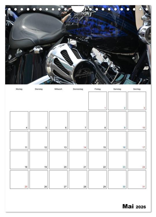 Produktbild: Harley Davidson Familienplaner (Wandkalender 2026 DIN A4 hoch), CALVENDO Monatskalender
