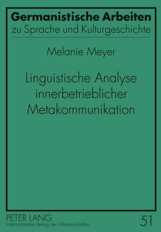 Produktbild: Linguistische Analyse innerbetrieblicher Metakommunikation
