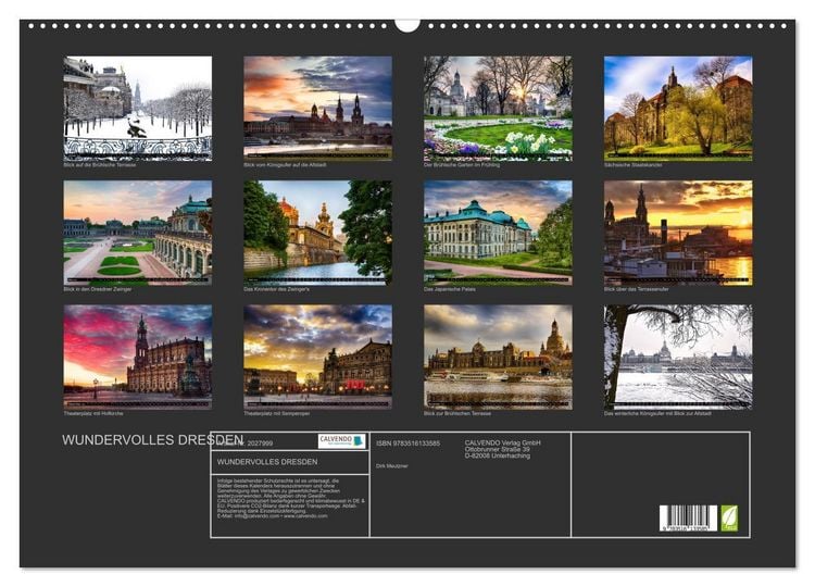 Produktbild: WUNDERVOLLES DRESDEN (Wandkalender 2026 DIN A2 quer), CALVENDO Monatskalender