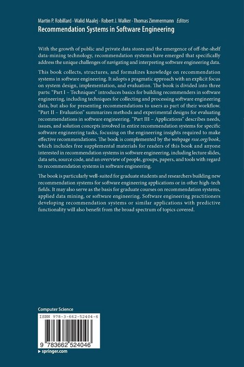Produktbild: Recommendation Systems in Software Engineering