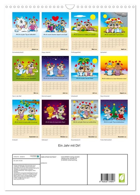 Produktbild: Ein Jahr mit Dir! (Wandkalender 2026 DIN A3 hoch), CALVENDO Monatskalender