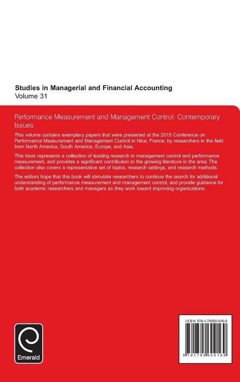 Produktbild: Performance Measurement and Management Control