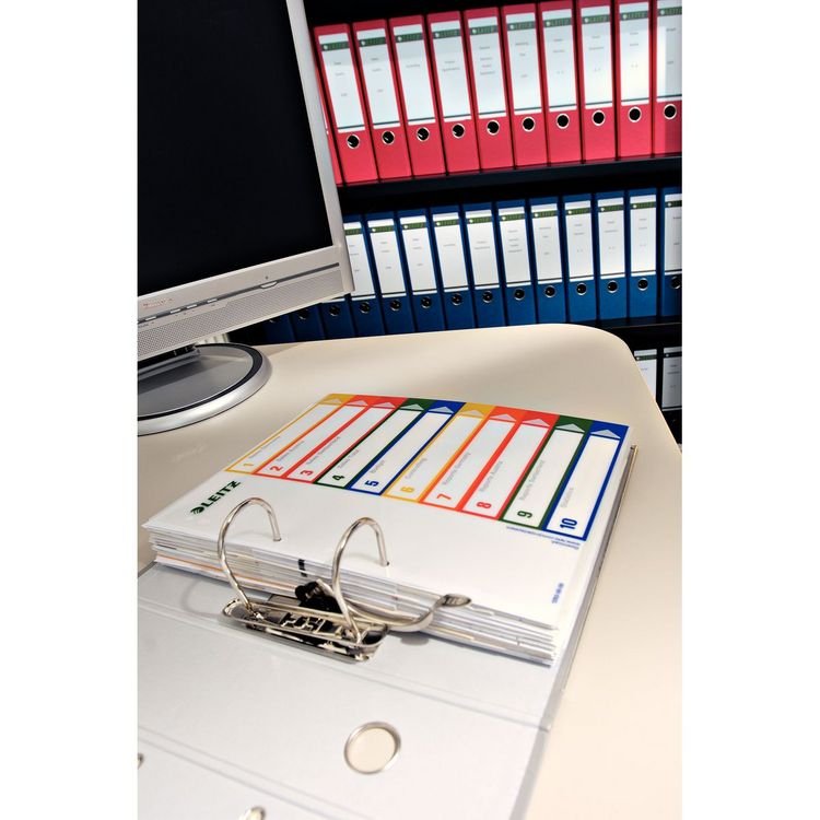 Produktbild: LEITZ&reg; Register Vollformat &uuml;berbreit farbig, 1-10 10teilig