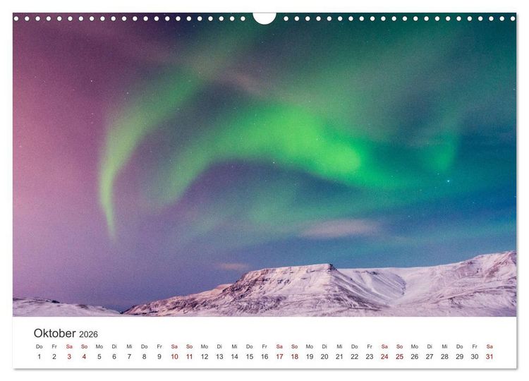 Produktbild: Polarlichter - Einzigartige Ph&auml;nomene am Himmel. (Wandkalender 2026 DIN A3 quer), CALVENDO Monatskalender