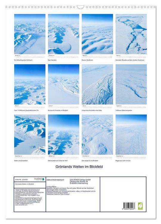Produktbild: Gr&ouml;nlands Weiten im Blickfeld (Wandkalender 2027 DIN A2 hoch), CALVENDO Monatskalender
