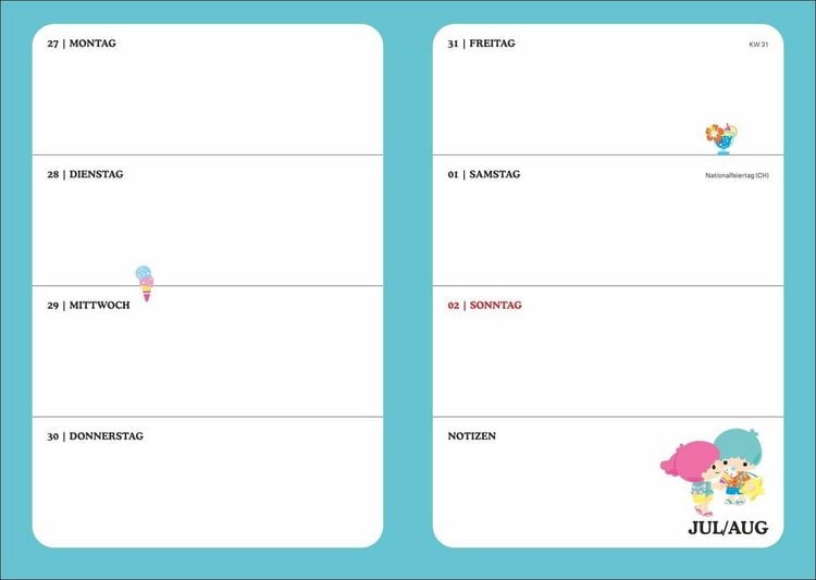 Produktbild: Hello Kitty 17-Monats-Kalenderbuch A5 2027 - 17 Monate. Von August 2026 bis Dezember 2027