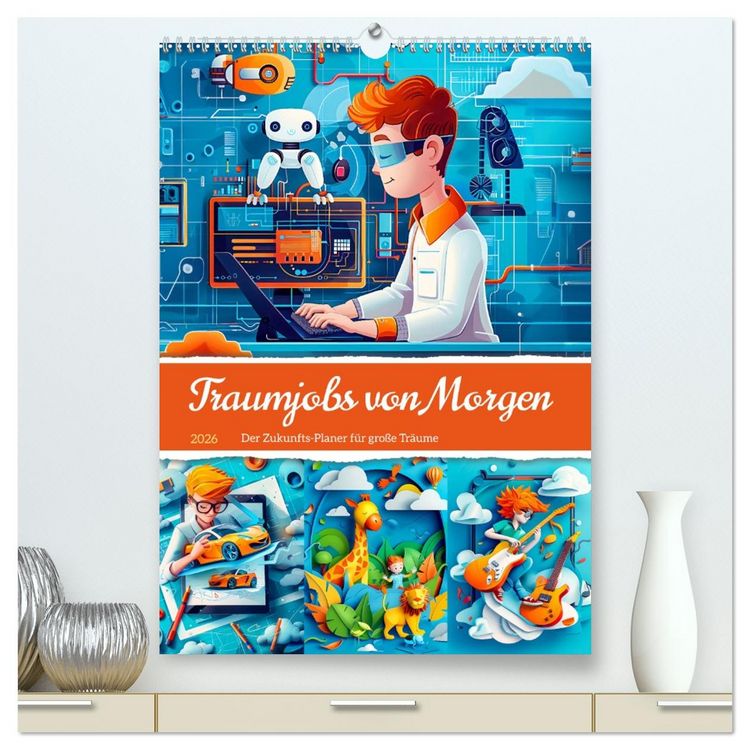 Produktbild: Traumjobs von Morgen - Der Zukunfts-Planer f&uuml;r gro&szlig;e Tr&auml;ume (hochwertiger Premium Wandkalender 2026 DIN A2 hoch), Kunstdruck in Hochglanz