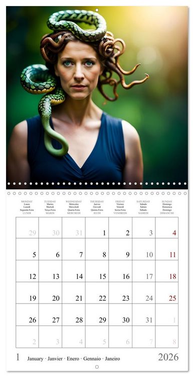 Produktbild: AI heroes, gods and creatures of Greek mythology (Wall Calendar 2026 12 &times; 12 Inch) CALVENDO 12 Month Wall Calendar