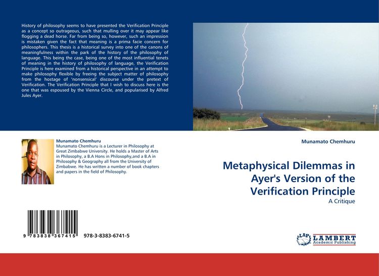 Produktbild: Metaphysical Dilemmas in Ayer''s Version of the Verification Principle