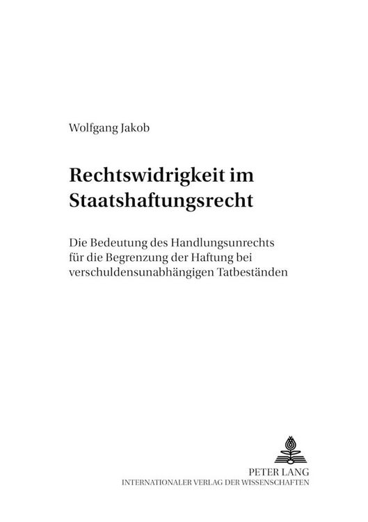Produktbild: Rechtswidrigkeit im Staatshaftungsrecht