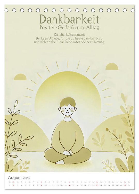 Produktbild: Dein Anti-Stress Kalender - Monatliche Inspirationen f&uuml;r mehr Entspannung (Tischkalender 2026 DIN A5 hoch), CALVENDO Monatskalender