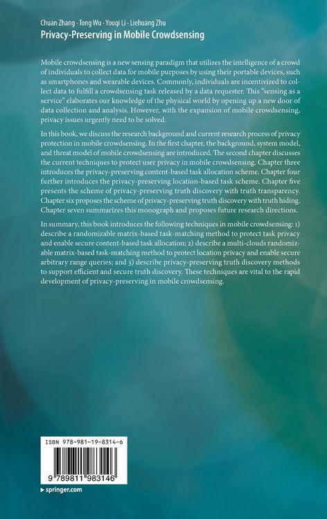 Produktbild: Privacy-Preserving in Mobile Crowdsensing