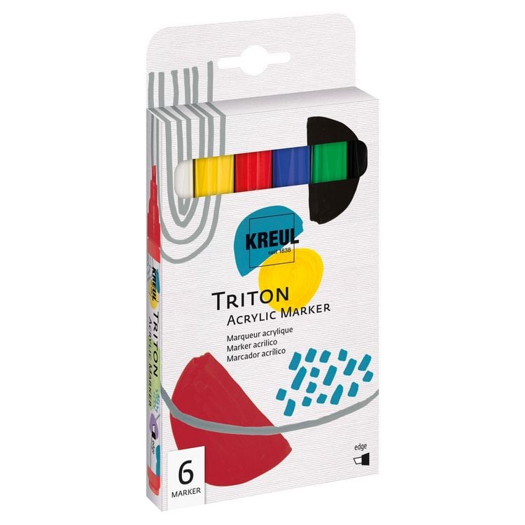 Produktbild: KREUL Triton Acrylic Marker edge 6er Set