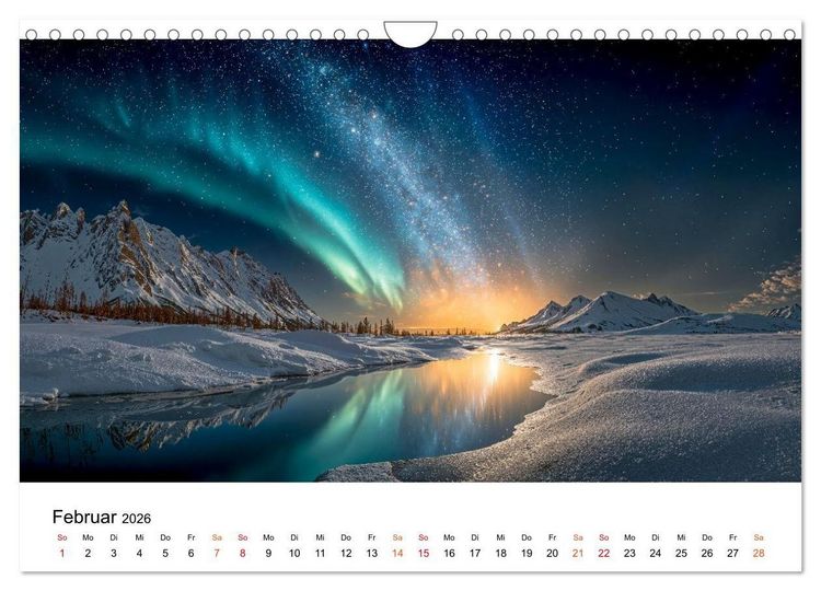 Produktbild: Aurora Borealis - Polarlicht Nordlicht (Wandkalender 2026 DIN A4 quer), CALVENDO Monatskalender