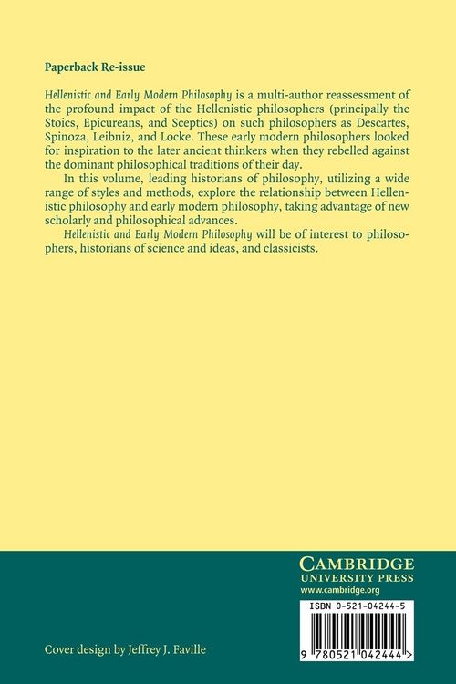 Produktbild: Hellenistic and Early Modern Philosophy