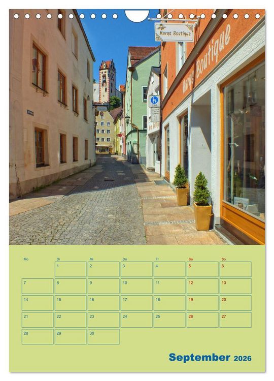 Produktbild: F&uuml;ssen - Ein Allg&auml;uer Terminplaner (Wandkalender 2026 DIN A4 hoch), CALVENDO Monatskalender