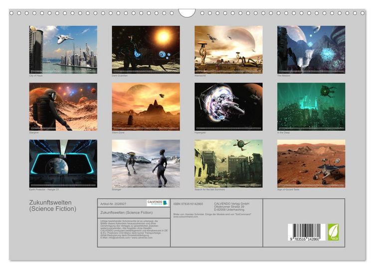 Produktbild: Zukunftswelten (Science Fiction) (Wandkalender 2026 DIN A3 quer), CALVENDO Monatskalender