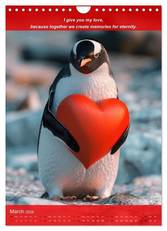 Produktbild: I'll give you my love (Wall Calendar 2026 DIN A4 portrait), CALVENDO 12 Month Wall Calendar