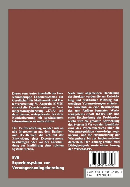 Produktbild: EVA Expertensystem zur Verm&ouml;gensanlageberatung