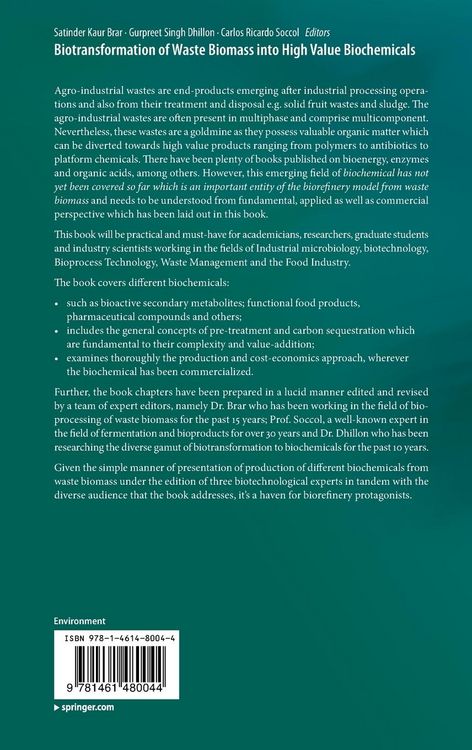 Produktbild: Biotransformation of Waste Biomass into High Value Biochemicals