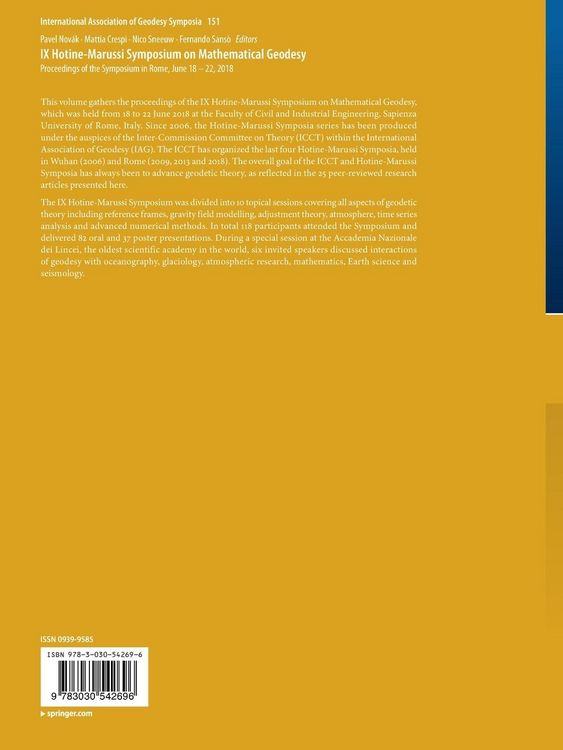 Produktbild: IX Hotine-Marussi Symposium on Mathematical Geodesy