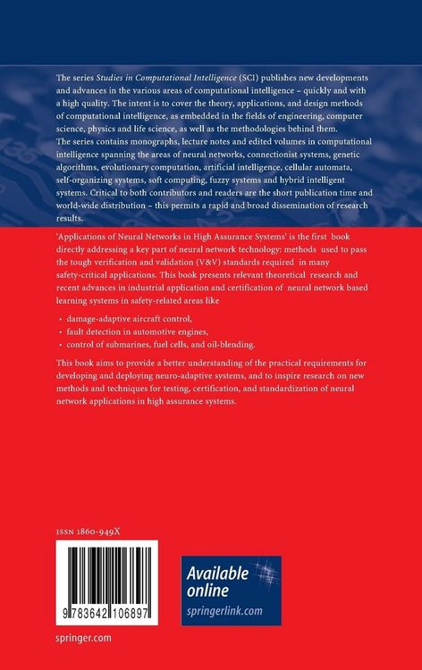 Produktbild: Applications of Neural Networks in High Assurance Systems