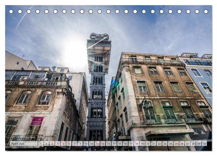 Produktbild: Lissabon Stadtansichten (Tischkalender 2026 DIN A5 quer), CALVENDO Monatskalender