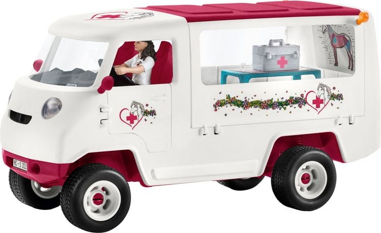 Produktbild: schleich&reg; 42439 - Horse Club, Mobile Tier&auml;rztin mit Hannoveraner-Fohlen, Tierarztmobil mit Zubeh&ouml;r, Spielset