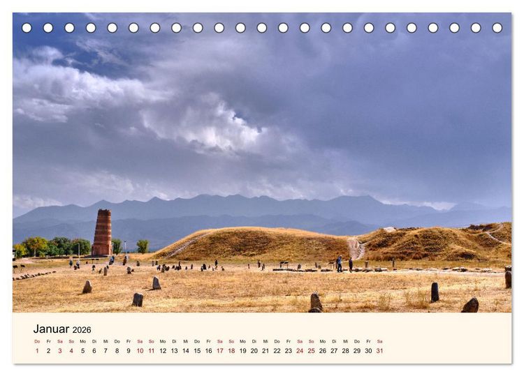 Produktbild: Kirgistan - Traumhafte Landschaften (Tischkalender 2026 DIN A5 quer), CALVENDO Monatskalender