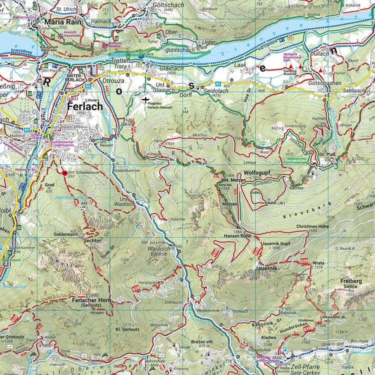 Produktbild: Südkärnten - Klopeiner See - Völkermarkt - Bleiburg - Karawanken, Wander + Radkarte 1:50.000