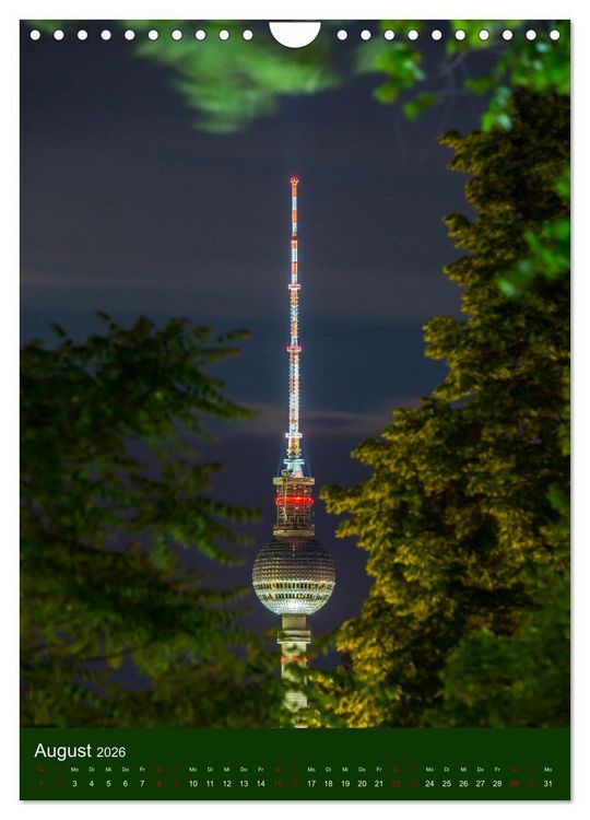 Produktbild: Berliner Fernsehturm - Magische Momente (Wandkalender 2026 DIN A4 hoch), CALVENDO Monatskalender