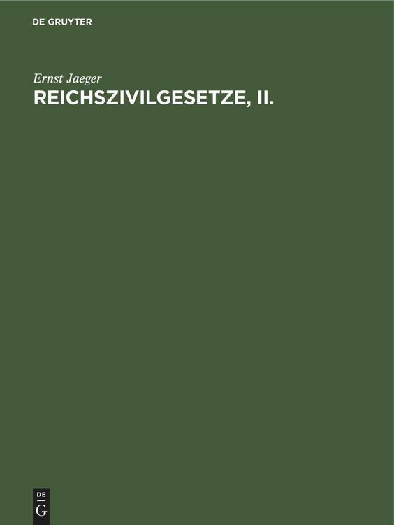 Produktbild: Reichszivilgesetze, II.