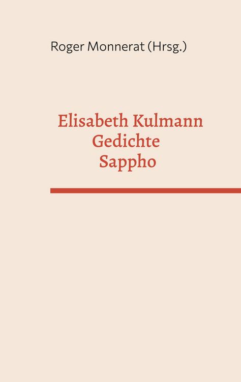 Produktbild: Elisabeth Kulmann Gedichte - Sappho
