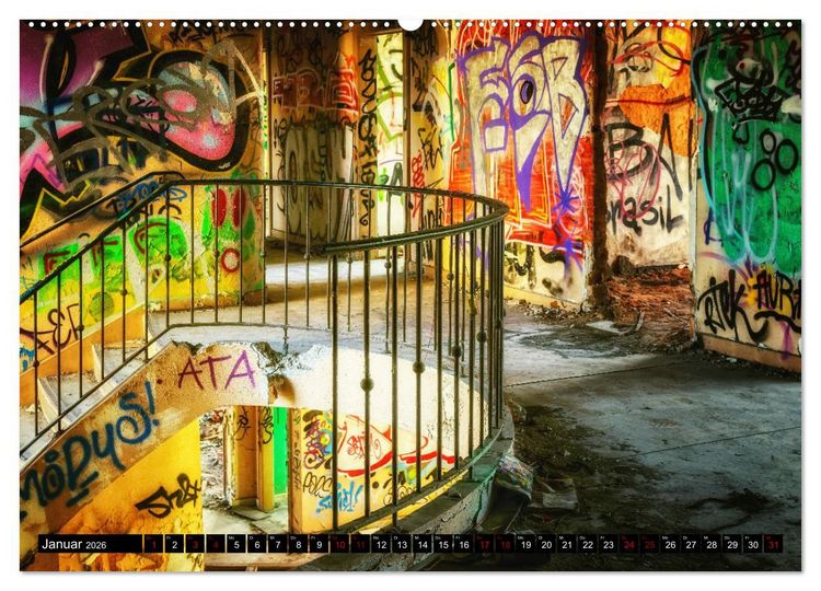 Produktbild: Lost Places Graffiti (hochwertiger Premium Wandkalender 2026 DIN A2 quer), Kunstdruck in Hochglanz
